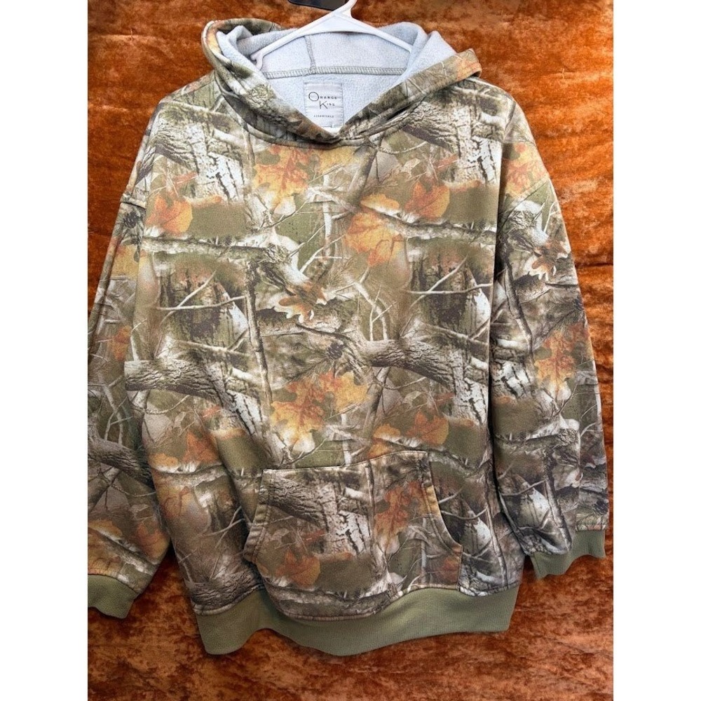 Orange Kiss Essentials Womens Camo Hoodie Pullover Fleece Camouflage Large B0068